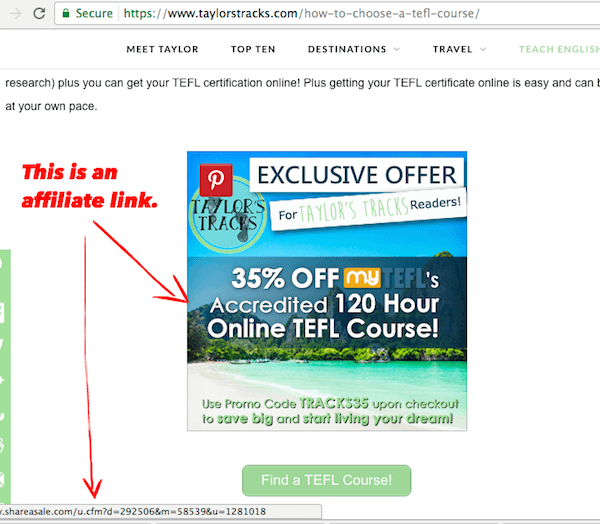 MyTEFL affiliate marketing advertisement
