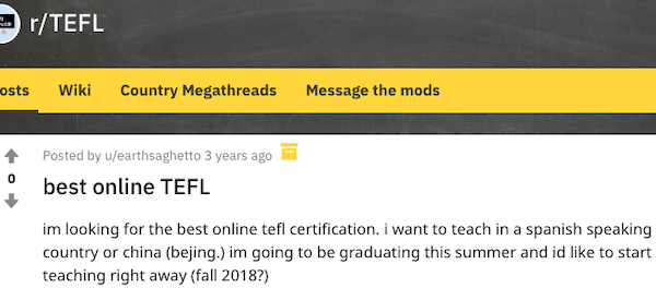 best online tefl post reddit