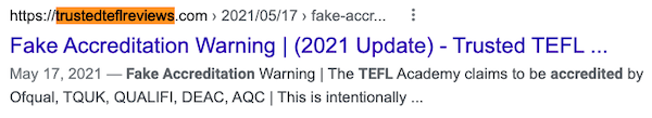 fake tefl accreditation lie