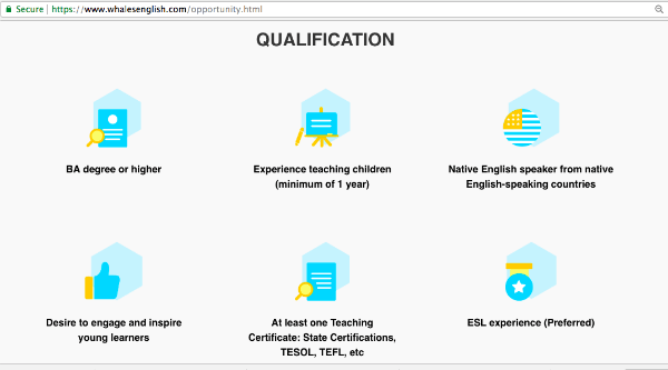 requirements teach english online