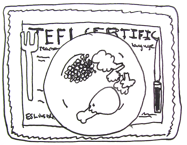 TEFL certificate placemat